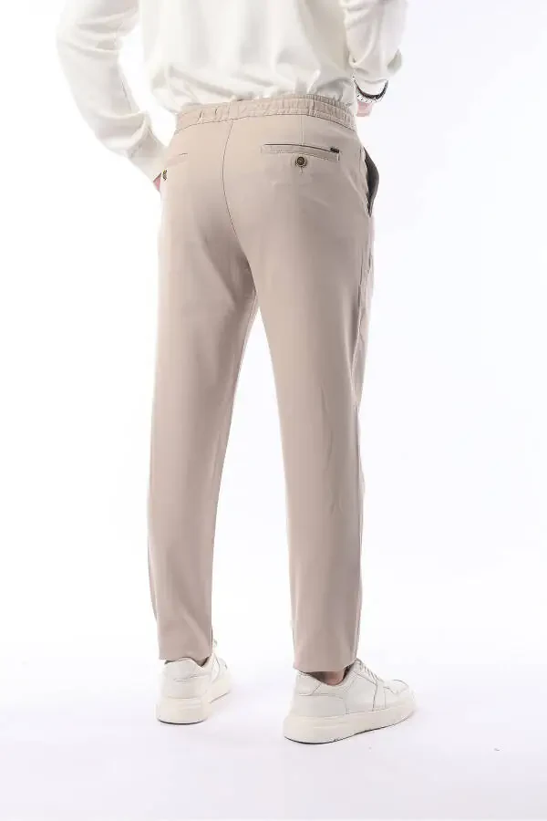 Slimfit Seasonal Beige Lycra Jogger Pants - 5