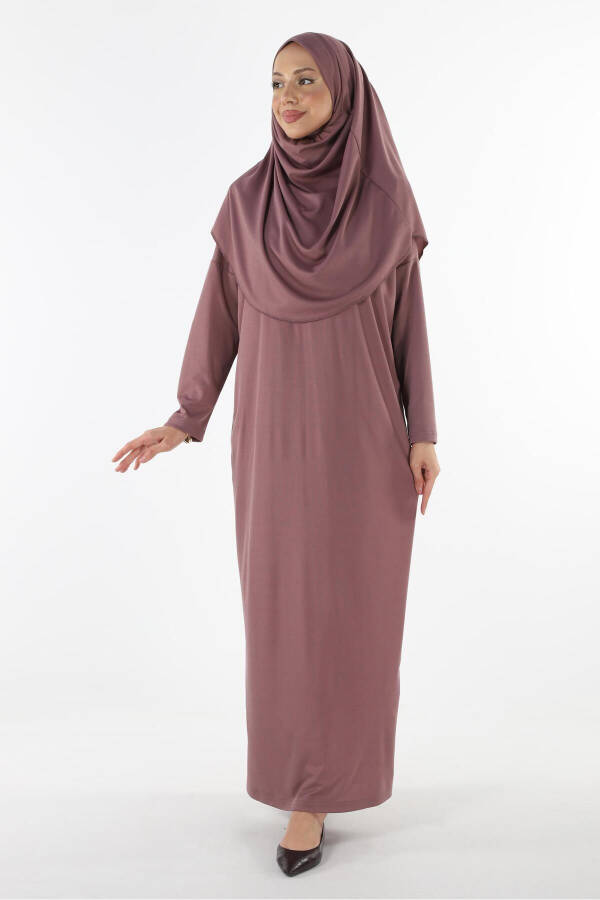 Slip-on One-Piece Headscarf Prayer Dress - 2