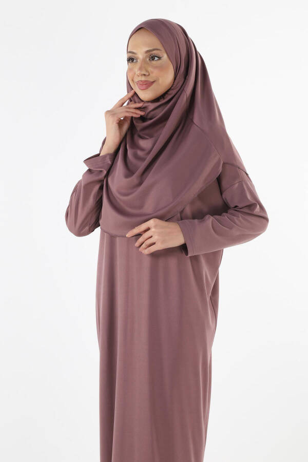 Slip-on One-Piece Headscarf Prayer Dress - 4