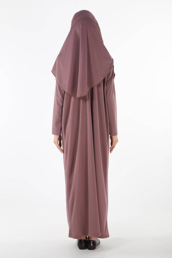 Slip-on One-Piece Headscarf Prayer Dress - 6