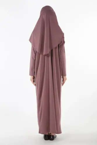 Slip-on One-Piece Headscarf Prayer Dress - 6