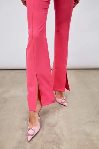 Slit Detailed Spanish Pants - Fuchsia-FUCHSIA - 6