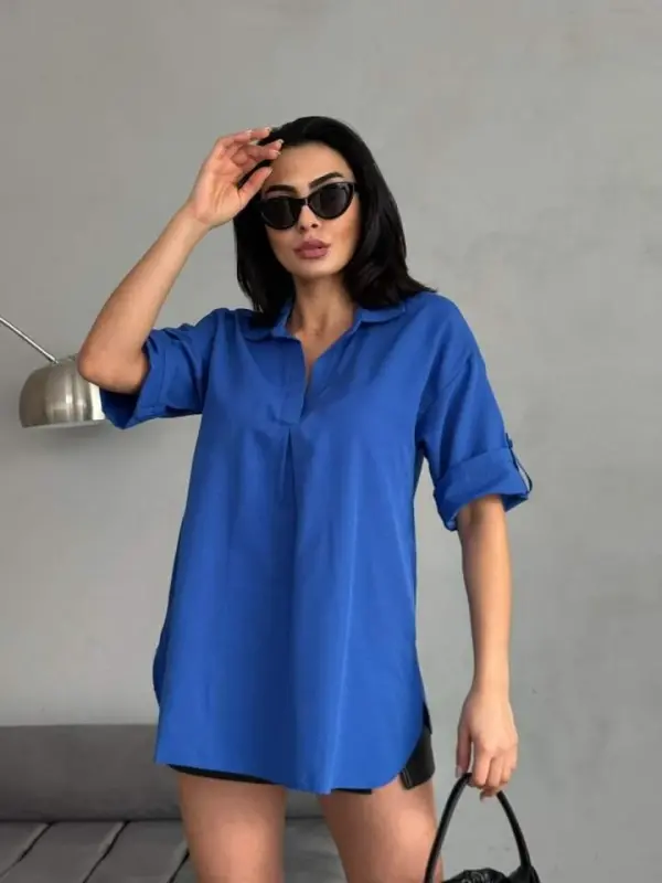 Slit Detailed Tunic Shirt - 2