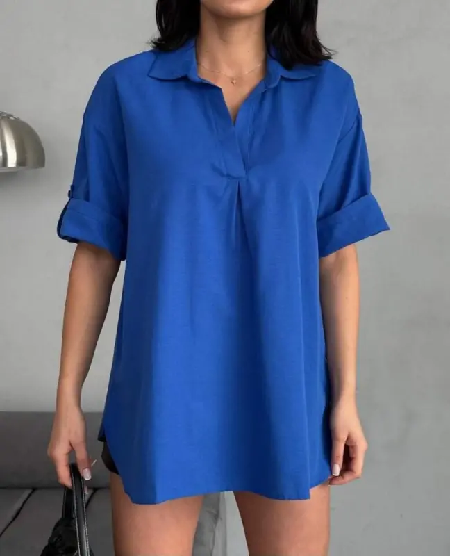 Slit Detailed Tunic Shirt - 3