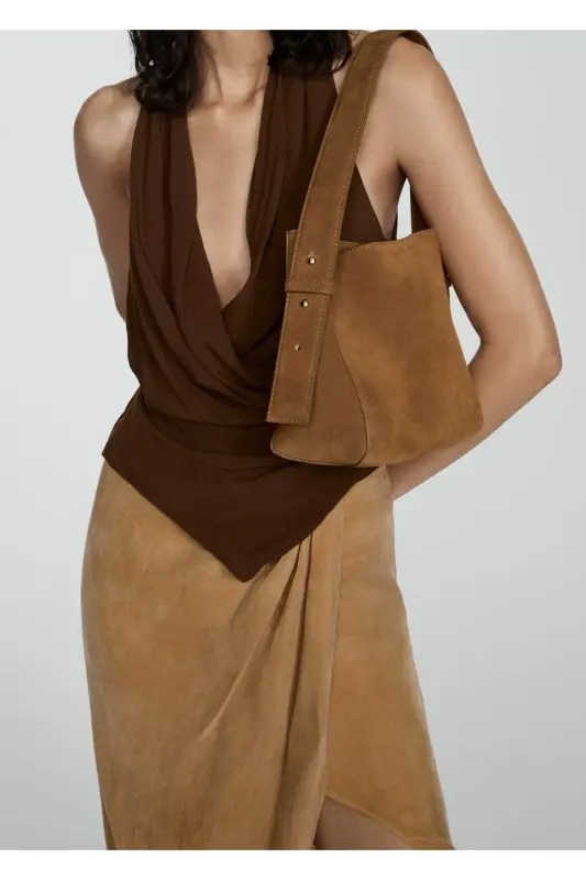 Slit Lyocell Skirt-Tobacco Brown - 6