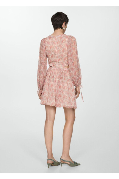 Slit Shawl Print Dress - 4