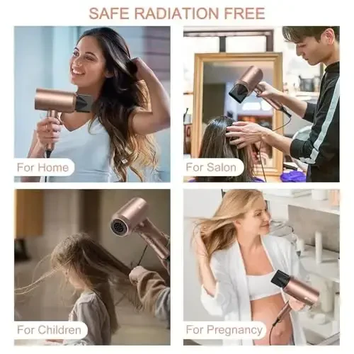 slopehill Professional Ionic Hair Dryer, Powerful 1800W Fast Drying Low Noise Blow Dryer with 2 Concentrator Nozzle 1 Diffuser AttacModazoneents for Home Salon Travel (Mocha Mousse) - 7