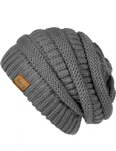 Slouchy Beanies для женщин Кабельные вязаные зимние шапки Женские подарки Толстая шапка-бини Теплые шапки для холодной погоды - 1