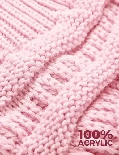 Slouchy Beanies for Women Cable Knit Winter Hats Ladies Gifts Chunky Skull Cap Thick Warm Stocking Caps for Cold Weather - 5