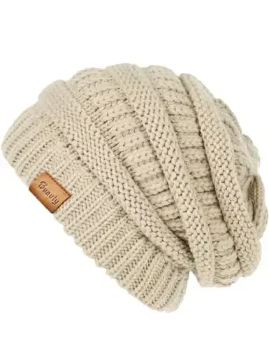 Slouchy Beanies for Women Cable Knit Winter Hats Ladies Gifts Chunky Skull Cap Thick Warm Stocking Caps for Cold Weather 