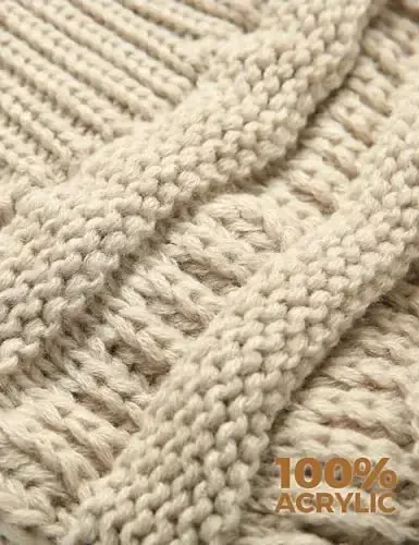 Slouchy Beanies for Women Cable Knit Winter Hats Ladies Gifts Chunky Skull Cap Thick Warm Stocking Caps for Cold Weather - 5