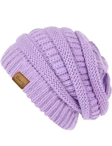 Slouchy Beanies for Women Cable Knit Winter Hats Ladies Gifts Chunky Skull Cap Thick Warm Stocking Caps for Cold Weather 
