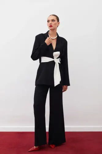 Slouchy Crepe Pants Black-BLACK 