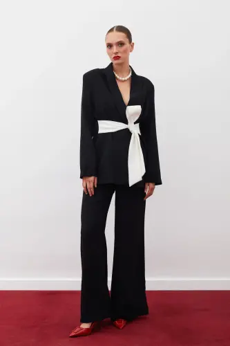 Slouchy Crepe Pants Black-BLACK - 3