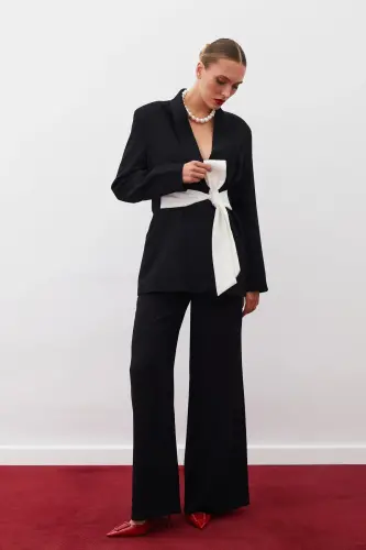 Slouchy Crepe Pants Black-BLACK - 4