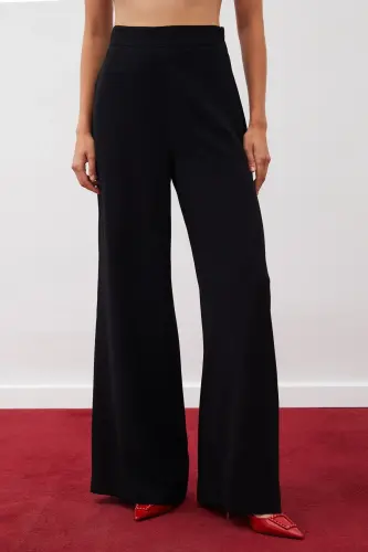 Slouchy Crepe Pants Black-BLACK - 5