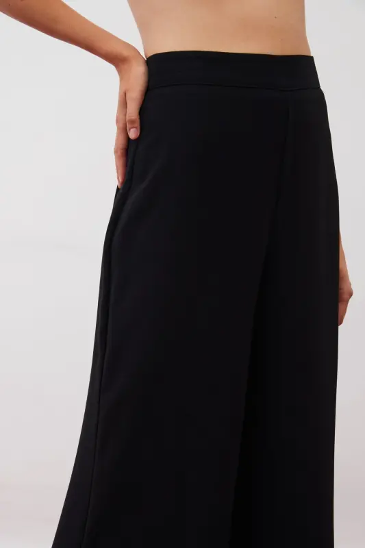 Slouchy Crepe Pants Black-BLACK - 6