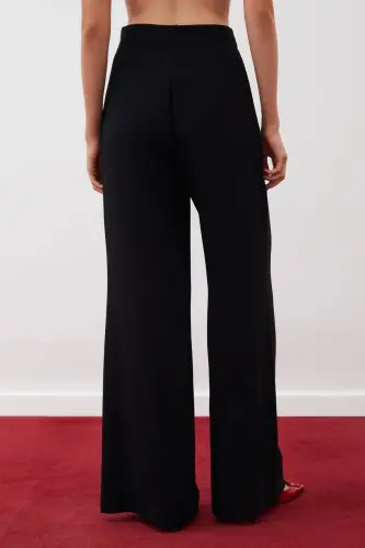 Slouchy Crepe Pants Black-BLACK - 7