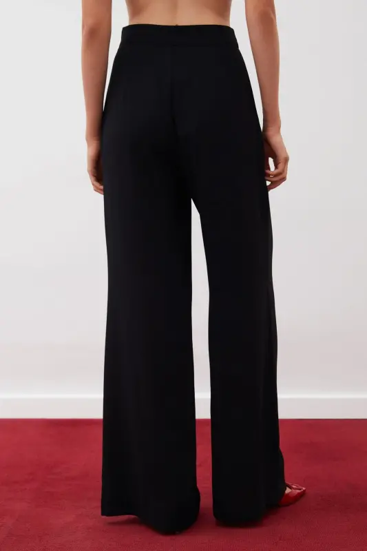 Slouchy Crepe Pants Black-BLACK - 7