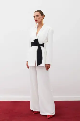 Slouchy Crepe Pants - ECRU-ECRU 