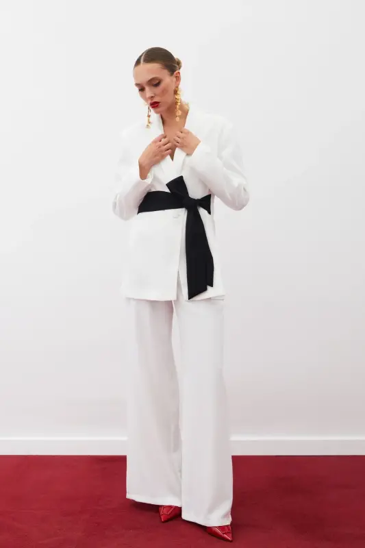 Slouchy Crepe Pants - ECRU-ECRU - 3