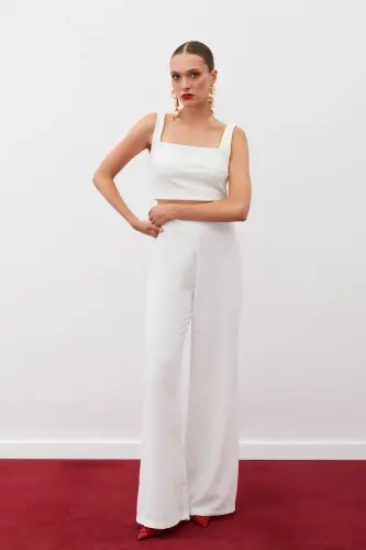 Slouchy Crepe Pants - ECRU-ECRU - 5