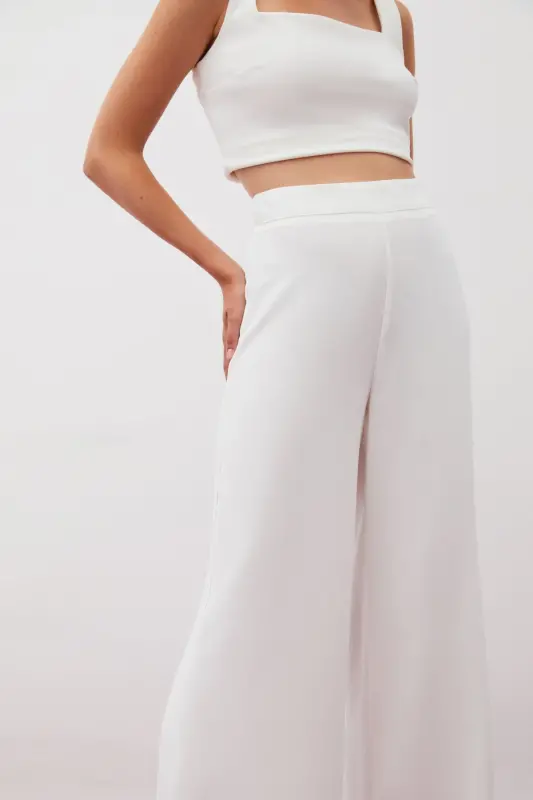 Slouchy Crepe Pants - ECRU-ECRU - 6