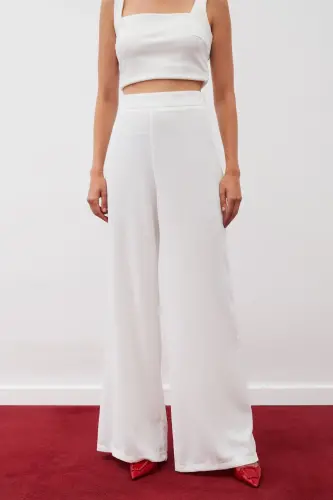 Slouchy Crepe Pants - ECRU-ECRU - 7