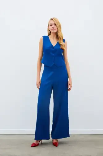 Slouchy Crepe Pants - INDIGO-INDIGO - 3