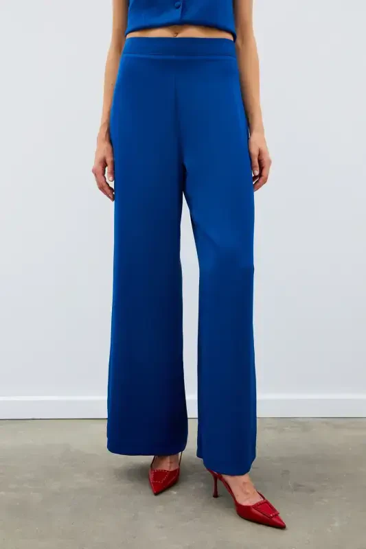 Slouchy Crepe Pants - INDIGO-INDIGO - 6