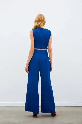 Slouchy Crepe Pants - INDIGO-INDIGO - 7