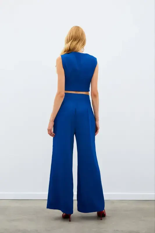 Slouchy Crepe Pants - INDIGO-INDIGO - 7