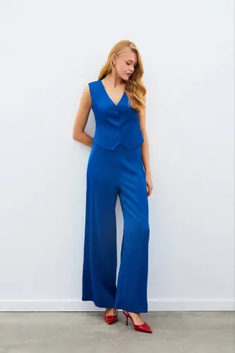 Slouchy Crepe Pants - INDIGO-INDIGO 