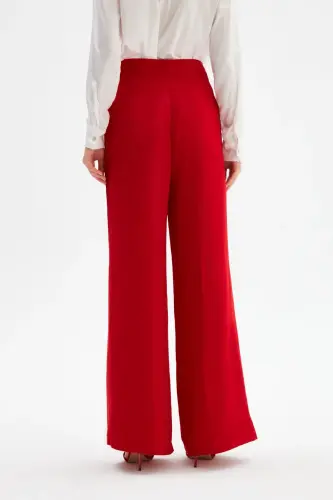 Slouchy Crepe Pants - Red-RED - 5