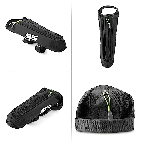 SLS3 Aero Top Tube Bike Bag - Kichik, barqaror va xavfsiz TT va Triatlon poygasi uchun – Tri va velosiped aksessuarlari – Premium past profil dizayni qarshilikni kamaytiradi – Velosipedning yuqori naychasiga moslashtirilgan sumka - 3