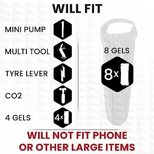 SLS3 Aero Top Tube Bike Bag - Kichik, barqaror va xavfsiz TT va Triatlon poygasi uchun – Tri va velosiped aksessuarlari – Premium past profil dizayni qarshilikni kamaytiradi – Velosipedning yuqori naychasiga moslashtirilgan sumka - 5