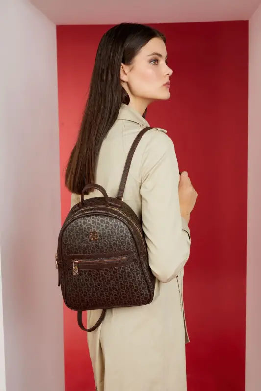 Small Alphabet Coffee Women's Backpack 05PO22Y1541 - 1