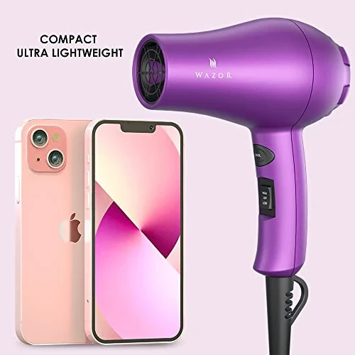 Small Lightweight Hair Dryer for Kids Compact Blow Dryer for RV and Travel 1000W Ionic Dryer with Concentrator - 3