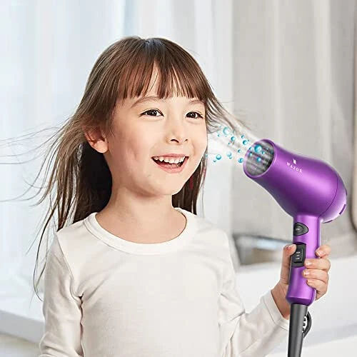 Small Lightweight Hair Dryer for Kids Compact Blow Dryer for RV and Travel 1000W Ionic Dryer with Concentrator - 4