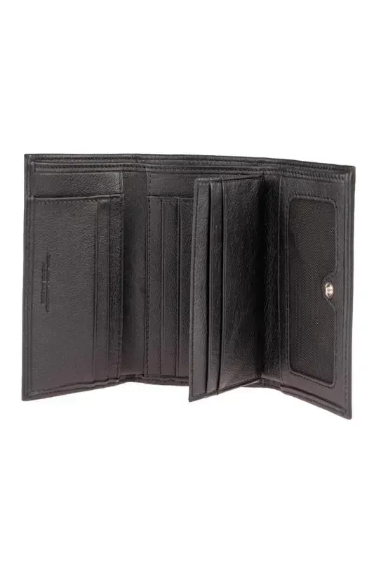 Small, snap closure wallet, genuine leather, card and ID slots, coin pocket. - 5