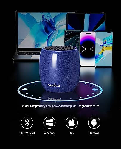 Small Speaker, Bluetooth Speaker with 360°HD Stereo Sound and Robust Bass, Mini Speaker with Built-in Mic, Hands-Free Call, Portable Speaker for Hiking, Biking, Car, or Trip, Ideal Gift for Men, Women - 2