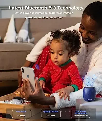 Small Speaker, Bluetooth Speaker with 360°HD Stereo Sound and Robust Bass, Qo'llarsiz qo'ng'iroq, IP67 suv o'tkazmaydigan, dush, xona, mashina, sayohat uchun portativ dinamiklar, erkaklar, ayollar uchun ideal sovg'a bilan mini dinamiklar - 5