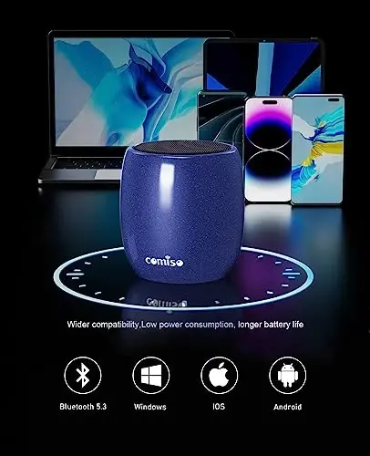 Small Speaker, Bluetooth Speaker with 360°HD Stereo Sound and Robust Bass, Qo'llarsiz qo'ng'iroq, IP67 suv o'tkazmaydigan, dush, xona, mashina, sayohat uchun portativ dinamiklar, erkaklar, ayollar uchun ideal sovg'a bilan mini dinamiklar - 4