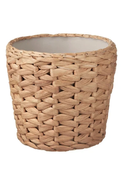Small Wicker Pot with a Diameter of 15 Cm and a Height of 13 Cm, Water Hyacinth (Plastic Inside) - 4