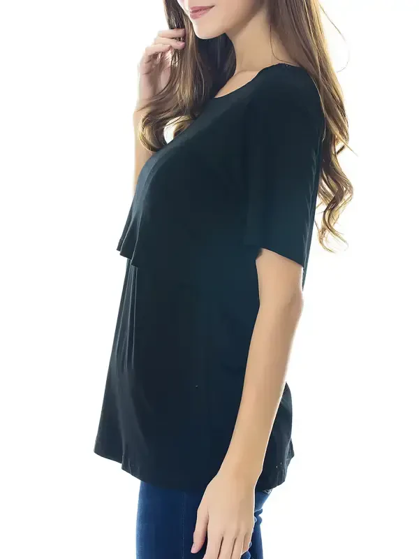 Smallshow Ayollar uchun homiladorlik va emizish uchun futbolkalar, 3 dona to'plam - 2