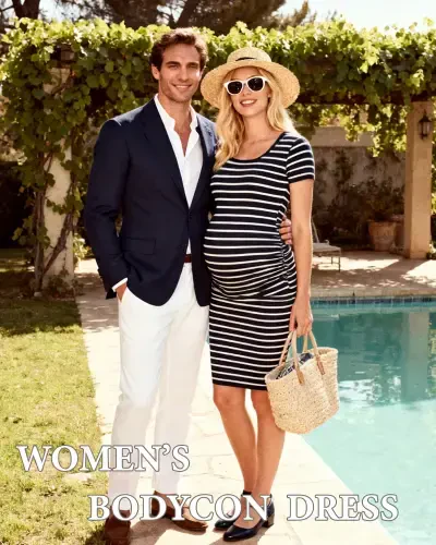 Smallshow Ayollar uchun qisqa yengli homiladorlik ko'ylagi Ruched Pregnancy Bodycon ko'ylagi - UILGO (1)