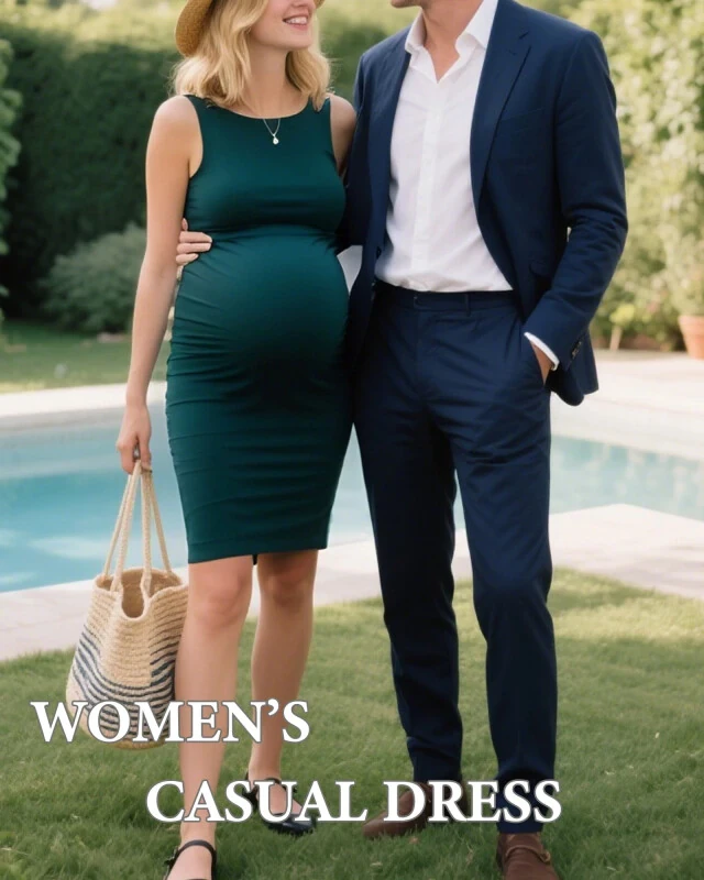 Women's Ruched Maternity Dress Clothes Sleeveless Bodycon Dress- - UILGO