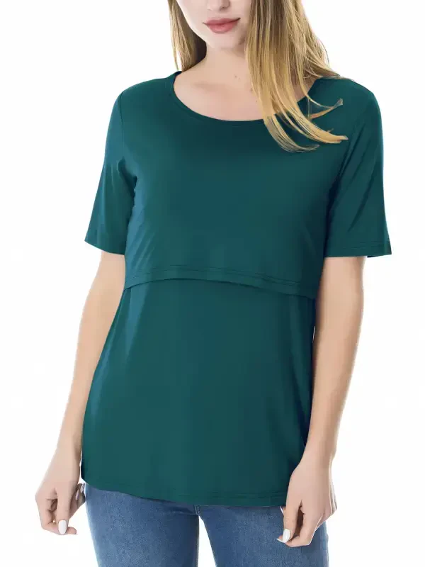 Women's Maternity Nursing Tops Clothes Breastfeeding T-Shirts 3-Pack- - 1