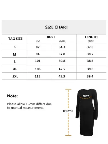 Smallshow Kadın İki Adet Uzun Kollu Hamilelik Elbisesi Hamilelik Giyimleri Dar Kesim Elbise - 5