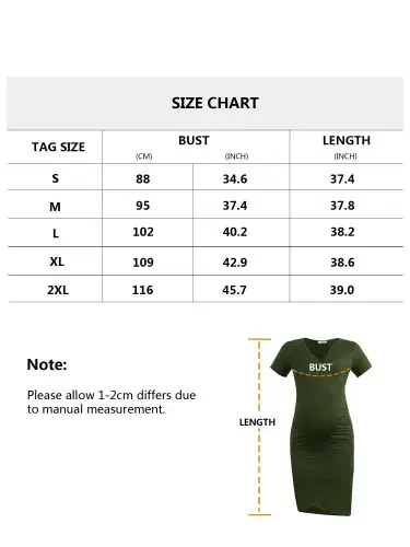 Smallshow Short Sleeve Summer Maternity Dress for Woman Ruched Pregnancy Clothes - 5